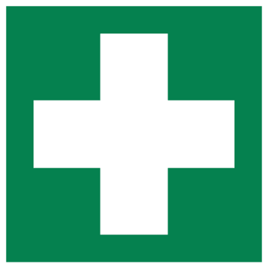 Information sign first aid 200x200 mm PVC photoluminescent self-adhesive