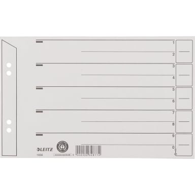 Leitz divider sheet A5 landscape 200 g cardboard 100 pieces grey