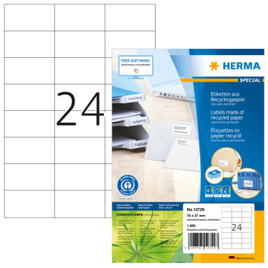 Herma label recycled 70x37 mm 1,920 pieces white