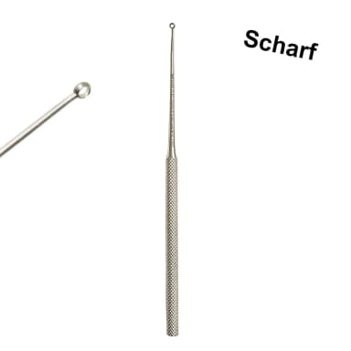 Buck Ear Curette, Sharp, Size = 14.5 cm, Fig. 1