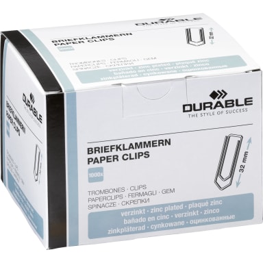 Durable letter clip 32 mm galvanised 1,000 pieces