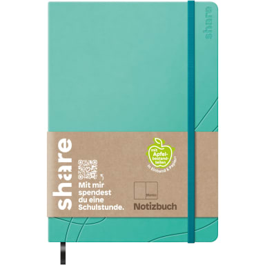 share notebook A6 blank turquoise