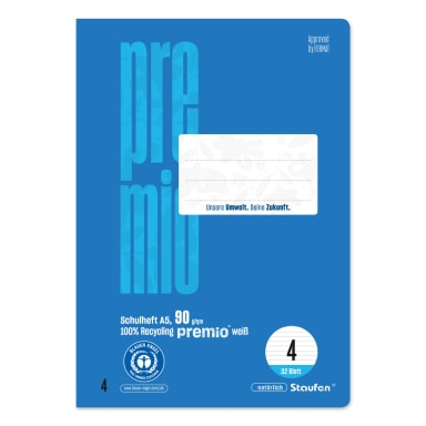 Staufen exercise book Premio A5 90 g ruling Lin 4 ruled 32 sheets