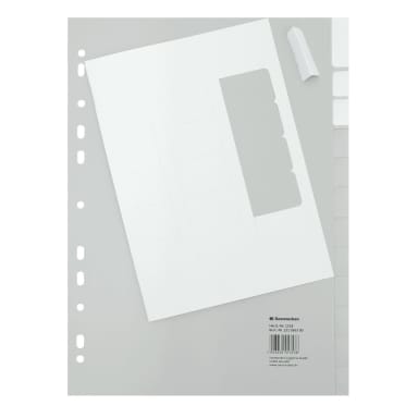 Soennecken index divider set A4 blank 12 sheets PP grey