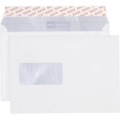 Elco premium envelope C5 80 g with window peel & seal 500 pieces white
