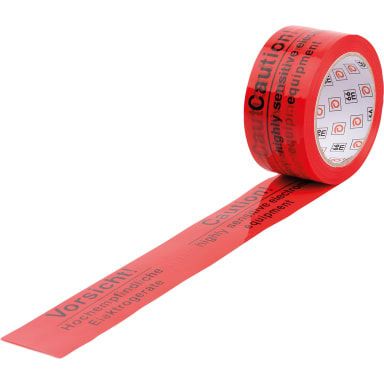 Heckmann packing tape caution electrical appliances 66 mm x 50 m