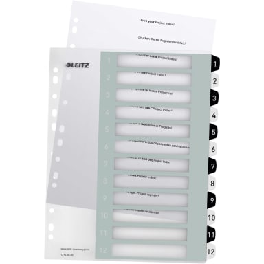 Leitz index divider set A4 1-12 black