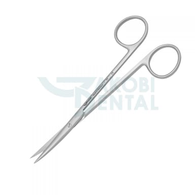 Surgical scissors Sullivan S 15, curved, serrated, total length 140mm, stainless steel