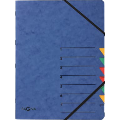 Pagna sorting folder EASY A4 7 compartments pressboard blue