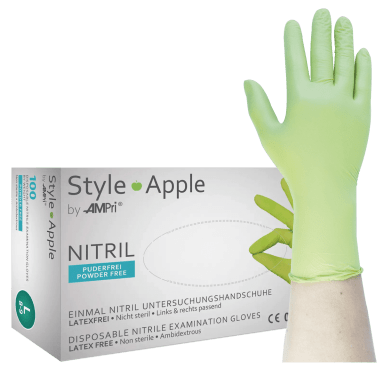 Style Apple - Nitrilhandschuhe apfelgrün, puderfrei - XS (100 Stück)