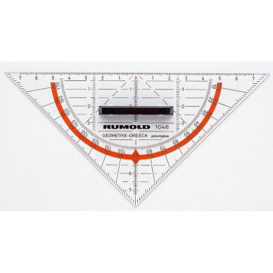 Rumold set square 16 cm acrylic glass transparent
