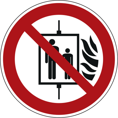 Information sign do not use lift in case of fire