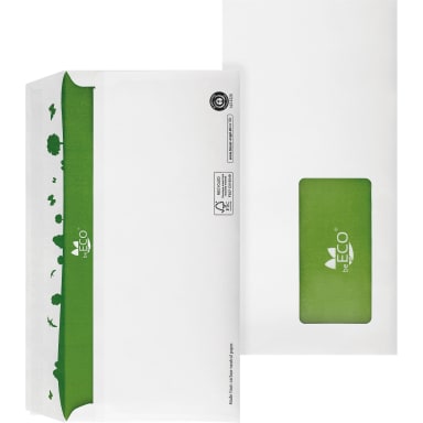 beECO envelope DL with window peel & seal 500 pieces white