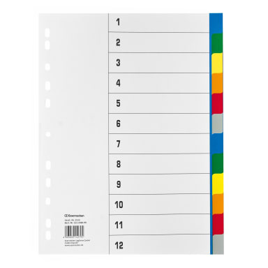 Soennecken index divider set A4 blank full height 12-part PP