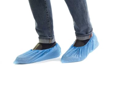 Euronda Plastic Overshoes With Elastic Band Water-Resistant Light Blue