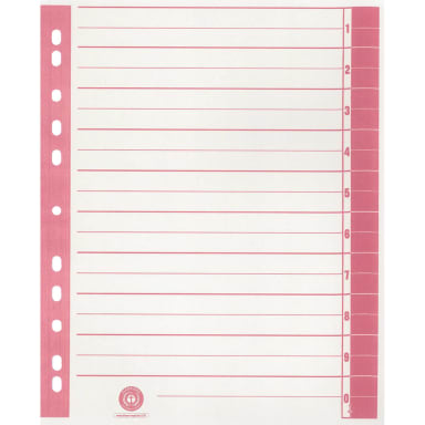 Divider sheet recycled cardboard A4 100 pieces chamois/red