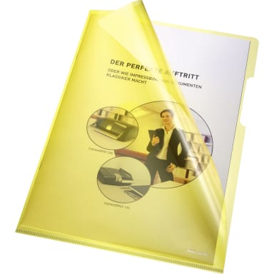 Bene punched pocket A4 HPVC 100 pieces yellow