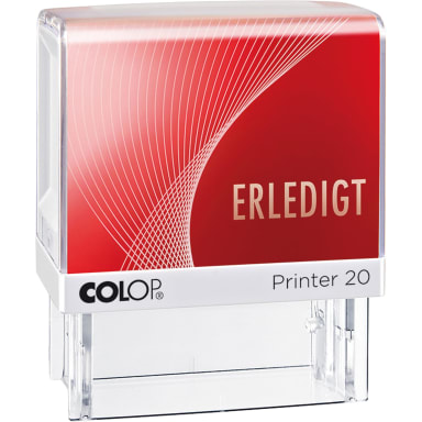 Colop text stamp Printer 20 ERLEDIGT 38 mm plastic red