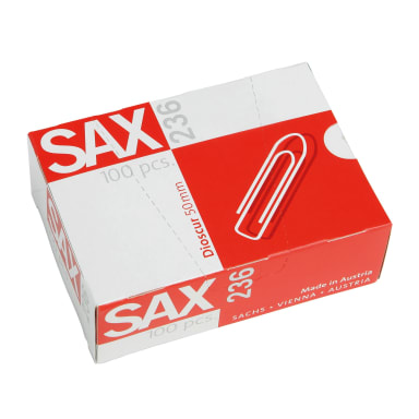 Sax paper clip 50 mm galvanised 100 pieces