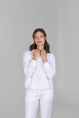 Van Laack Hoodie Oversize 3/4 Arm MWW-S18 White XL