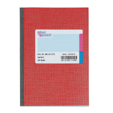 König+Ebhardt notebook A5 squared 96 sheets red