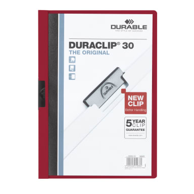 Durable clip folder DURACLIP 30 A4 rigid film aubergine