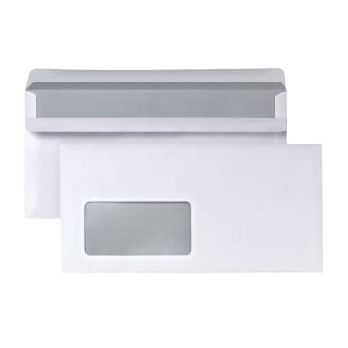 Envelope DL with window self-adhesive 1,000 pieces white
