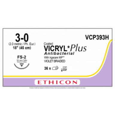 Ethicon Vicryl Plus 3-0 VCP393H, 36 Stück