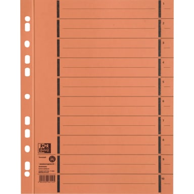 Oxford divider sheet A4 250 g cardboard 100 pieces orange