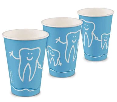 Mundspülbecher Papier Zahn blau 2000St