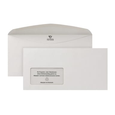 Posthorn envelope C6/5 recycled with window gummed 1,000 pieces grey