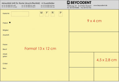 Adressfelder hellgelb 84000641 Pa