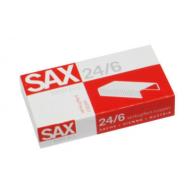 Sax staples Nr. 24/6 mm copper-plated 1,000 pieces