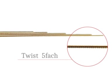 RETAINERDRAHT 5-FACH TWISTDRAHT VERGOLDET Gold .0215 (5 Stück/Pack)
