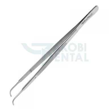 Tissue pliers TPG 4, surgical beaks, 1x2 toothed, length 180mm, curved, stainless steel