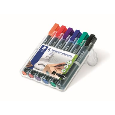Staedtler permanent marker Lumocolor 2-5 mm 6 pieces assorted