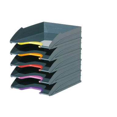Durable letter tray set VARICOLOR C4 5-part grey