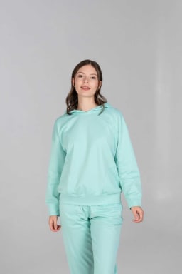 Van Laack Hoodie Oversize 3/4 Arm MWW-S18 Mint XS