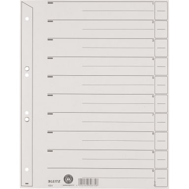 Leitz divider sheet A4 200 g cardboard with eyelets 100 pieces grey