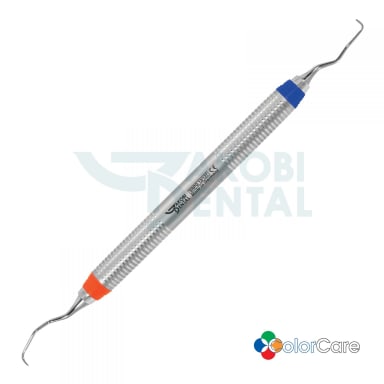 Gracey Curette 12/13, LONG, ColorCare handle # 7,Colour: orange/blue stainless steel