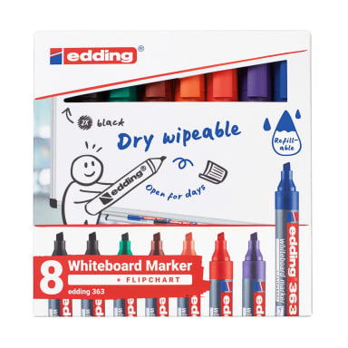 edding whiteboard marker 1-5 mm 8 pieces assorted