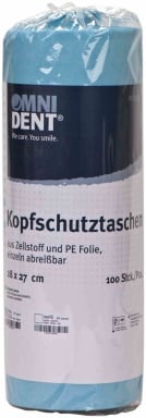 Omnident Kopfschutztaschen Tissue / PE Light Blue 27 x 28cm