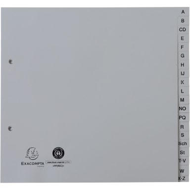 Exacompta index divider set 2/3 A4 PP A-Z grey