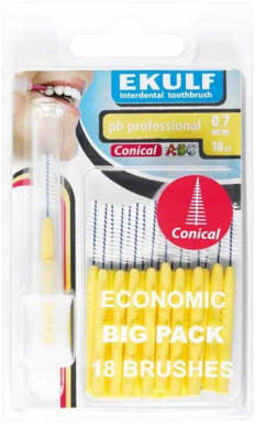 EKULF Interdental Brushes Ph Professional Yellow, 0,8mm, Konisch