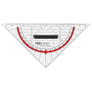 M+R set square 16 cm scale red