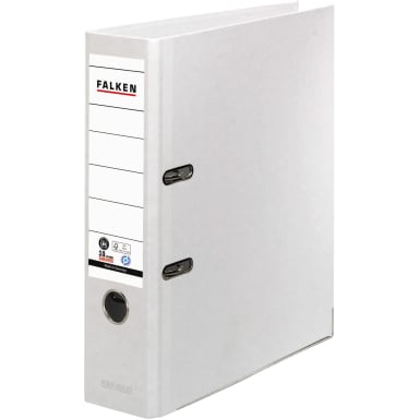 Falken ring binder Recycolor A4 80 mm paper white