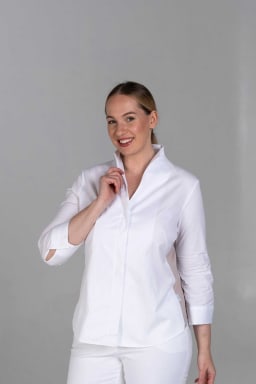 Van Laack Top Kelchkragen With Insert White/sand 40