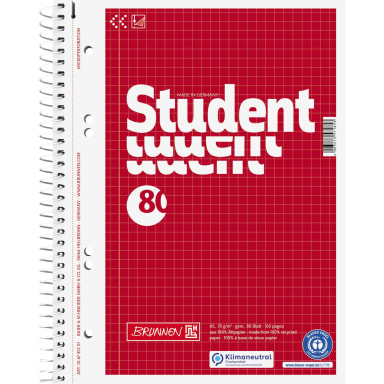 Brunnen notepad A5 80 sheets squared