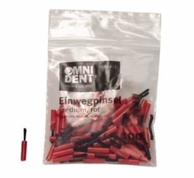Omnident Einwegpinsel Red, Black Borsten Medium