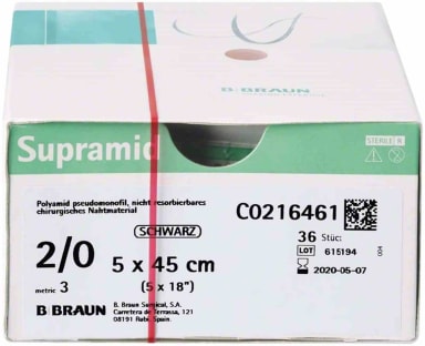 Supramid schwarz KF 4/0 5X45 3Dtz